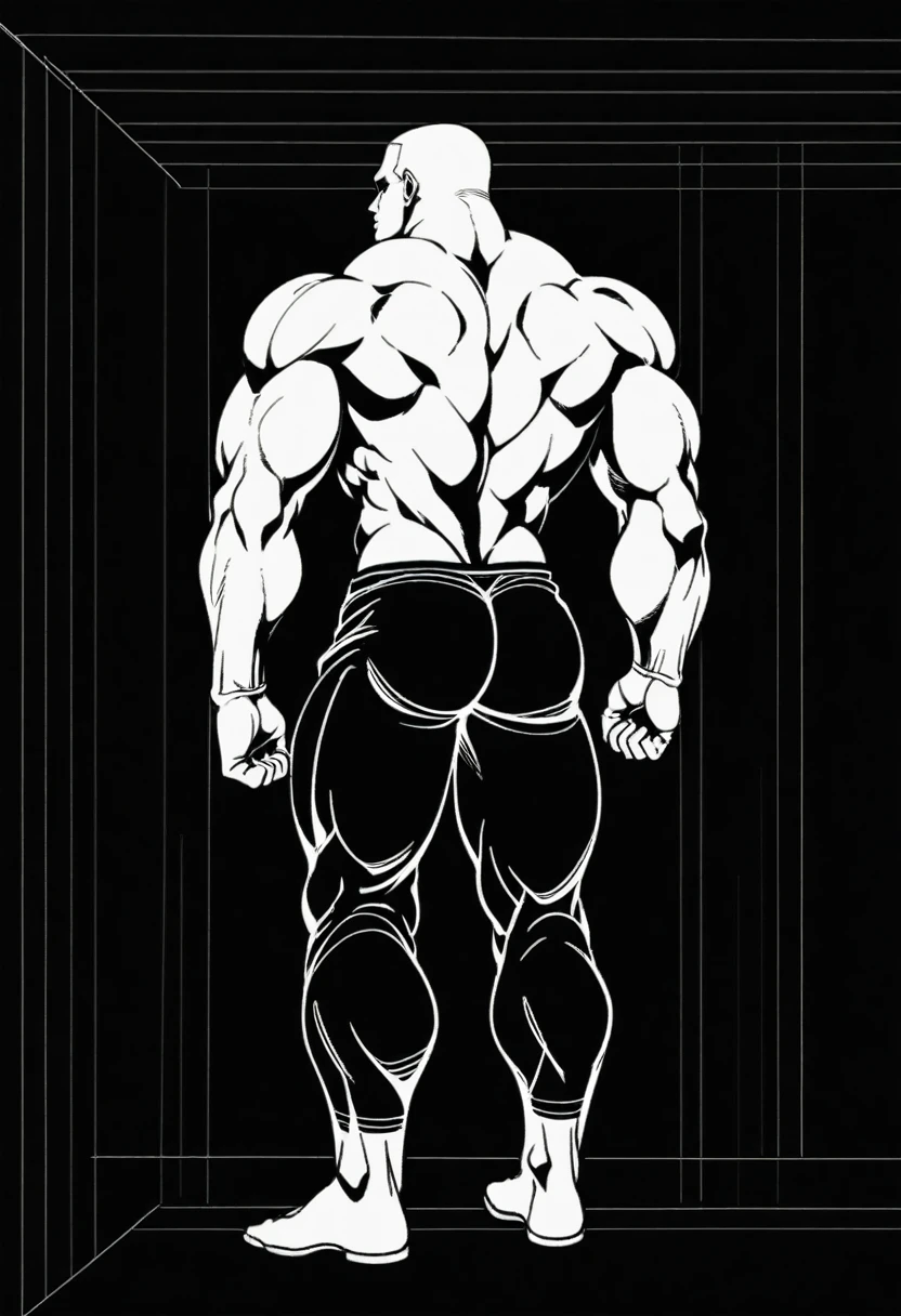 Generate an anime-style art image of a dominant protagonist character, and muscular anime art