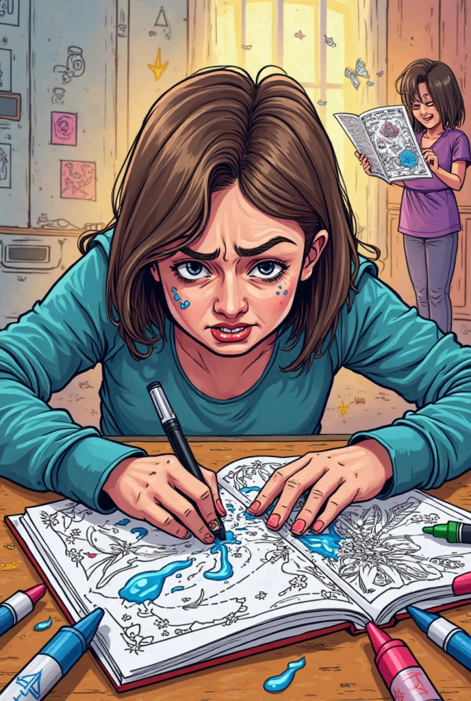 drawing of a child with a book and pencils on a table, epic pencil illustration, anger. hyper detailed, full color drawing, hyperrealistic illustration, amazing artwork, ultrarealistic illustration, scary detailed art in color, stunning artwork, ultra realistic illustration, hyper realistic illustration, realistic art, 3 d epic illustrations, scary art in color, stunning drawing