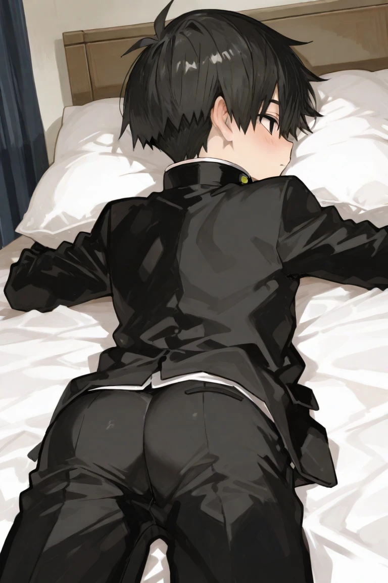 (((Boy Looking Back))Hand down、Male child、all-fours、is crying、from the rear、backs、doggy style, worried and stunned、((buttock))buttockを上げるポーズ、do a double leg tuck)))、(lyin in bed)Teary-eyed、barechested、Anxious look、A sexy、Trance、独奏、shorth hair、Forehead、dishevled hair、base of ear、kne、Thigh、Opening Mouth、You can take off your clothes、white shirt、((両足のkne))、lean body、skinny body、Soft belly、Skinny Legs、Hand restraint、Restraining legs、Legs tied、