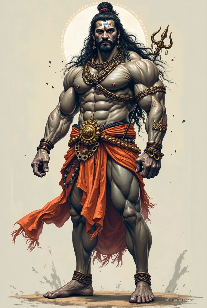 Realistic,Hot muscular Male concubine in the Han dynasty on his knees with legs spread apart, wearing an ancient revealing Chinese dress with a tight thong a huge bulge with long silky hair and masculine features with a serious face looking at the ground.Battle scars