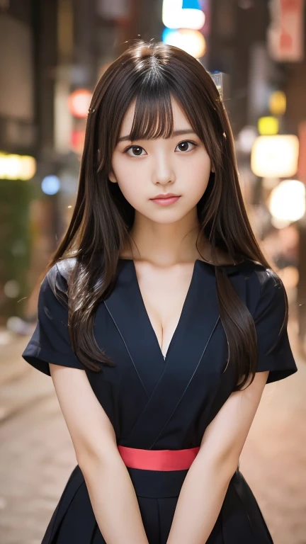 (Ultra-realistic), (figure), (Increased resolution), (8K), (Very detailed), (Best figure), (Beautiful and detailed), (Highest quality), (Super detailed), (masterpiece ), ( wallpaper), (Detailed face), alone, 1 Girl, View your viewers, Fine details, Detailed face, In the Dark, Deep Shadow, Modest, Pure Erotic Face Ace_v1, smile, Long Hair, Black shawl straight hair 46 point diagonal bangs