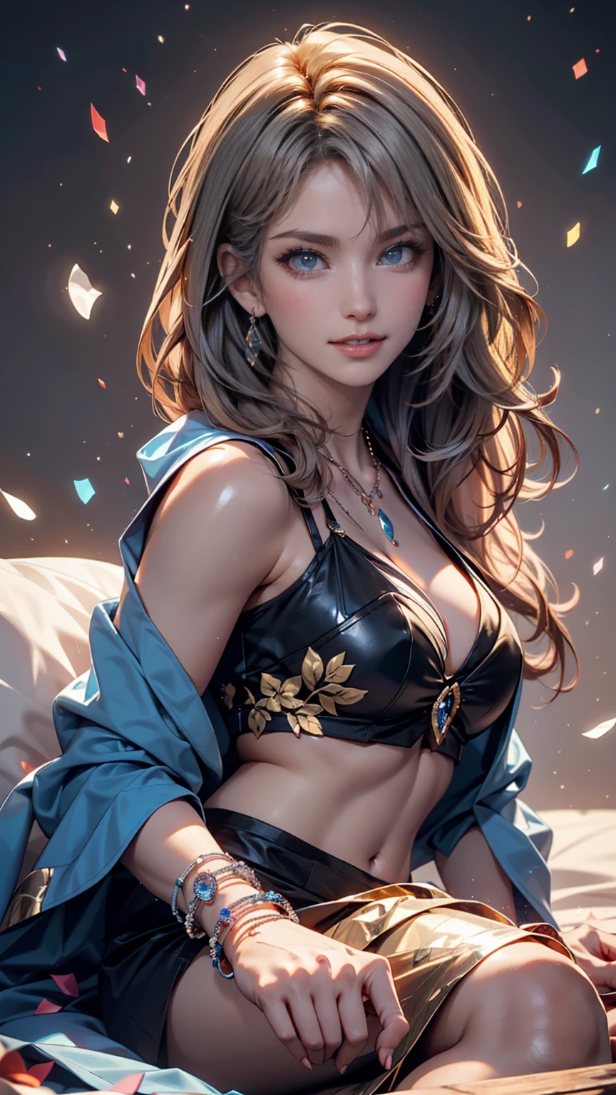 god, Almighty Creator of the Universe, Bigger than all the galaxies, A highly detailed diagram of a super-giant cloud of energy in the middle of the universe, Hyper Sharp, Ultra-realistic, Complex, 32K, Photorealism Style、24-year-old woman、Sexy proportionature female body、Sexy proportionakeup、Textured skin((textured skin))、smile、Narrow waist