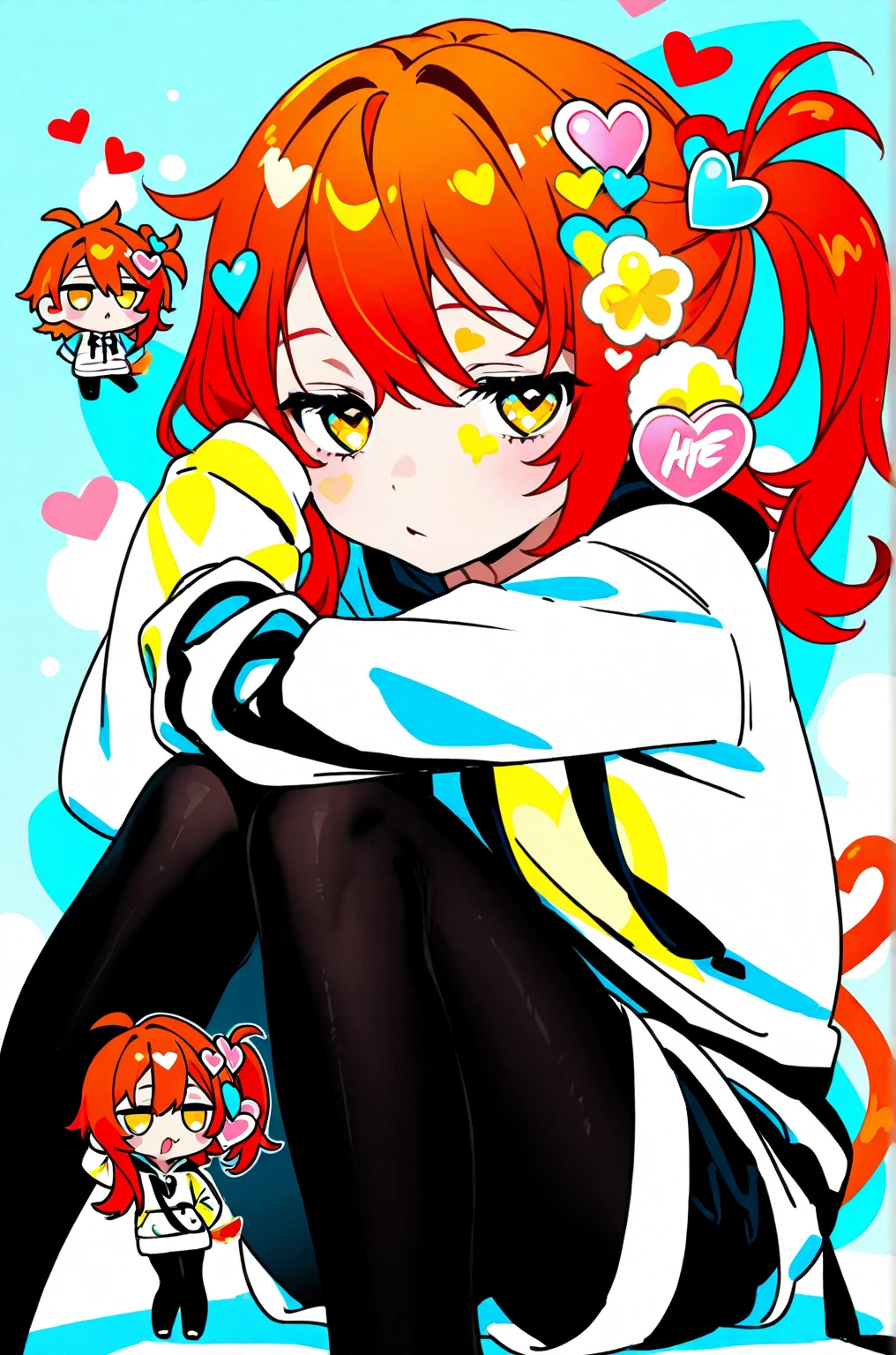 chibi with orange hair
