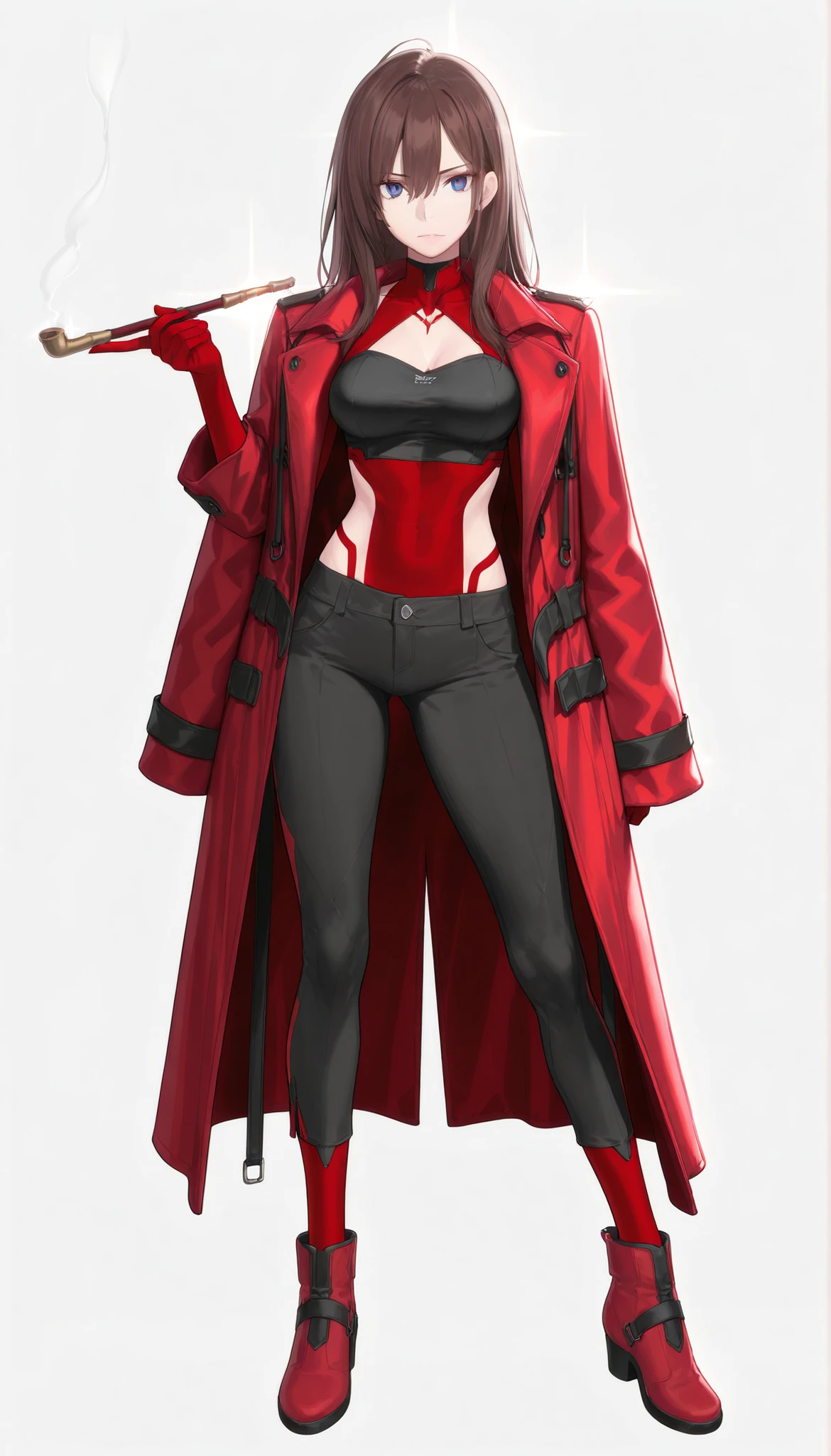 (masterpiece, HI quality: 1.1) 1girl full body standing good face, nice ass, hairstyle: braid, Color Hair: PINK long hair, Blindfolded: NO EYES, Skin: White (porcelain skin, sparkly skin), muscular, thighs, Mature woman, Abs, looks at the viewer smiling, extremely huge breasts, maternal, chest cover with clothes (Hell knight ingrid (anime style) Demon Knight Ingrid (OVA))