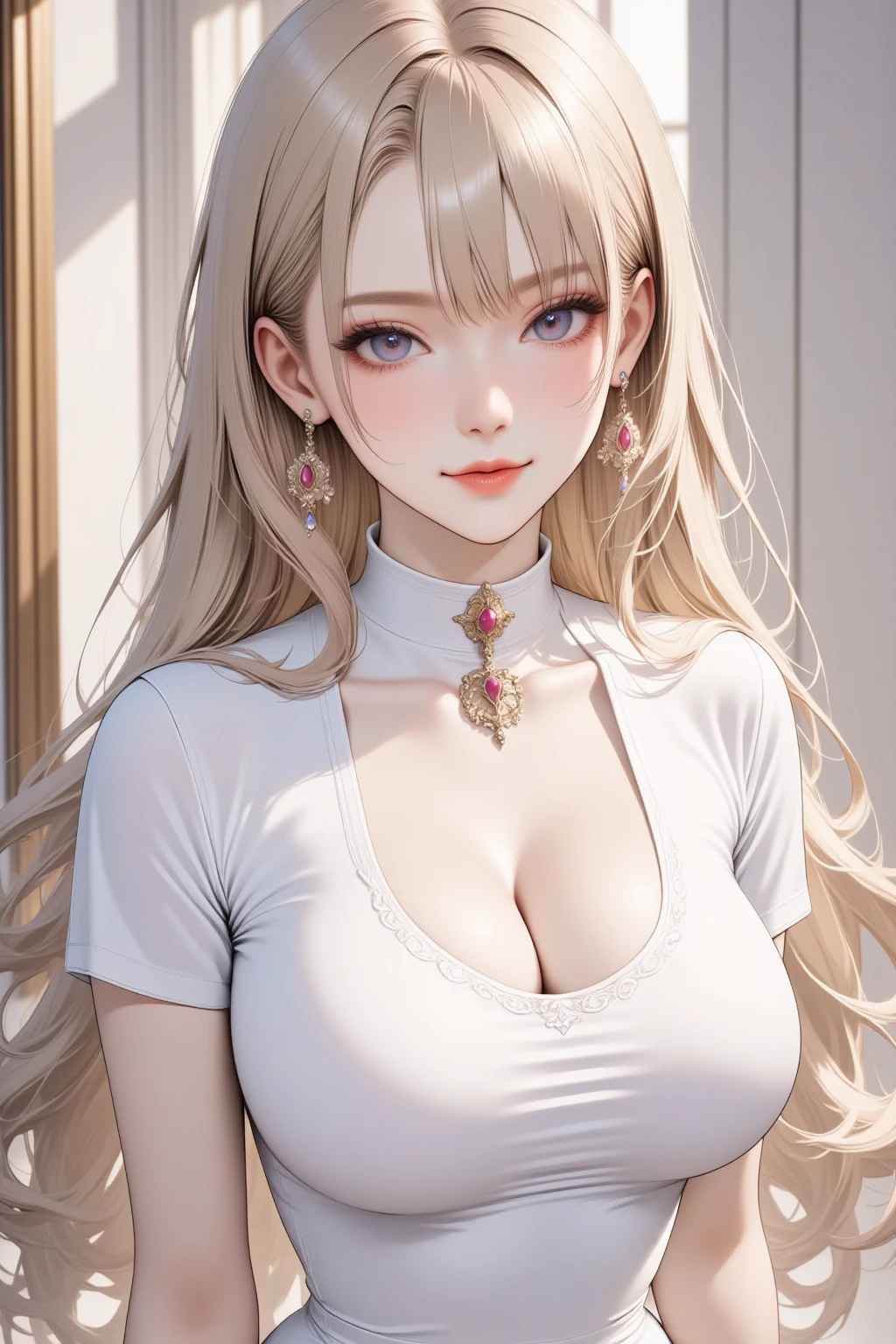 anime girl avec de gros seins posant en chemise transparente, séduisante fille d’anime, Ilya Kuvshinov. 4 km, [ Art numérique 4 km ]!!, Style Anime 3D réaliste, Jolie fille d’anime, Artgerme extrêmement détaillé, Oppai, Style anime 4 K, Rendu photo réaliste Anime girl, Anime hyper réaliste, style anime. 8k