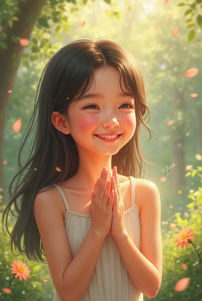 (​masterpiece:1.3)、(top-quality:1.2)、8K、(ighly detailed:1.3)、supreme、Raw photo、portraitures、Product Photos、girl with、japanes、wearing a white sweater、big eye、SLR、realisitic、a smile、tiny girl、Surprised、I'm smiling with my mouth open、Spread your hands next to your face and be overjoyed、Palms spread next to face、joy、wonderment、pleasing face、When you receive a gift、glad