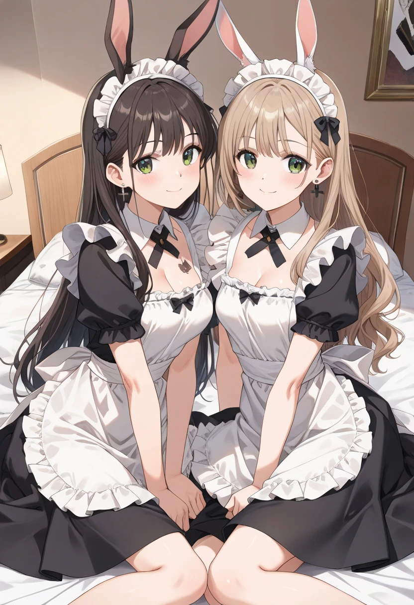 masterpiece, best quality, 2girls, medium breasts, <lyco:assisted_exposure:0.9>, (assisted_exposure:1.3), Skirt, (Wedding victorian dress:1.2)