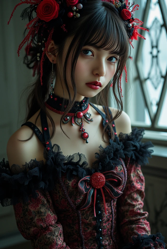 best quality, ultra high res, (photorealistic:1.4), masterpiece, highres, original, extremely detailed wallpaper, 1girl, solo, (<lora:Dress No.14 V2.4 sg-000008:1>, sg,sg \(manaka nemu\)), full body,