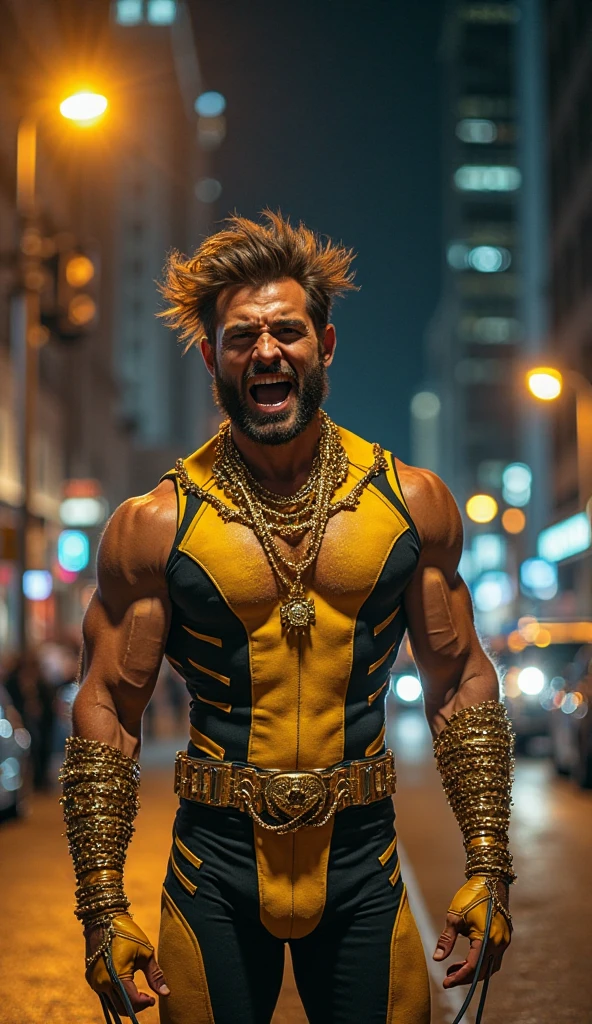 (RAW image quality:1.4), beautiful feces, bright pictures, sunlight, 8k, RAW image quality, masterpiece, highest quality, (1 male), Black Fox Mask:1.2, A man wearing a fox mask on his face:1.5, 35 year old male, blonde long hair, bodybuilder:1.4, There is a large tatu in the upper body:1.3, alone, wizard&#39;hat of, naked black pants:1.4, dark tanned skin:1.4, muscular body:1.4, 6 pack, ((small boomerang pants)), Detailed undercover investigation, beautiful blue eyes, oily skin, (sweaty skin), high quality water, super settings, Random Battle Poses, pubic hair on the lower abdomen, ((angle from below)), 8mm fisheye lens, Detailed CG image quality, The background is a stormy sea, Severe lightning strike,