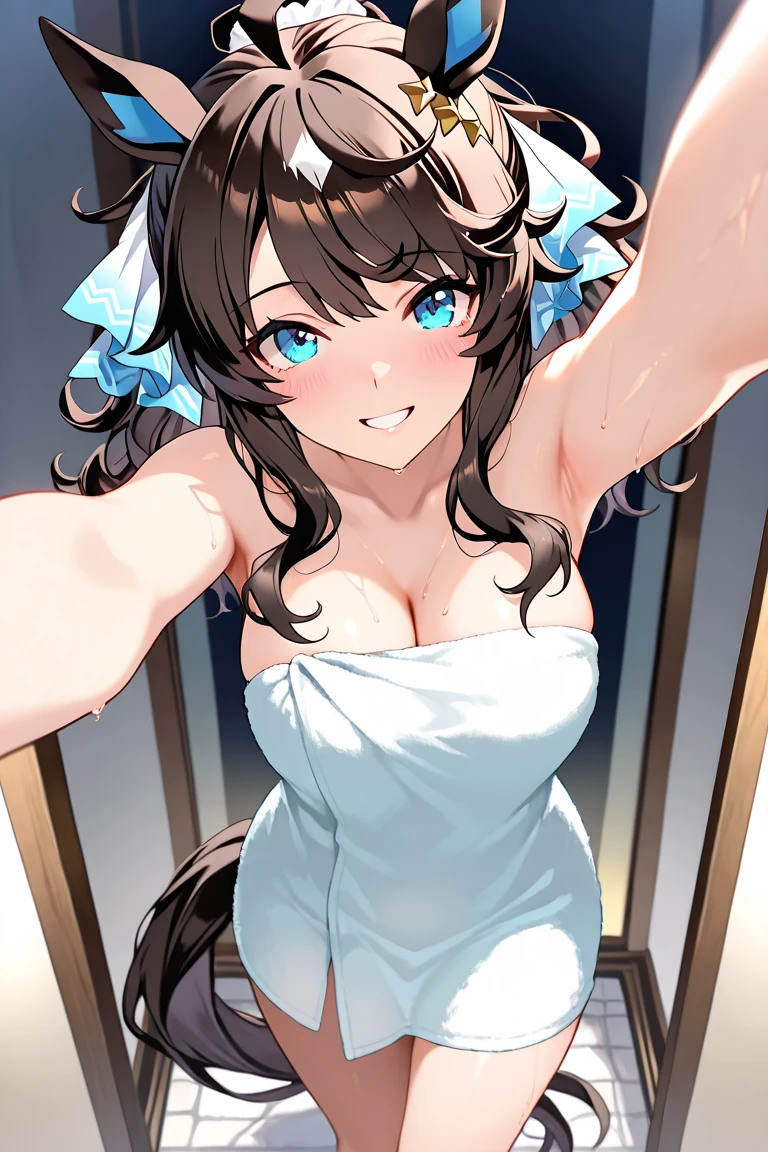 ((Highest quality、、masterpiece:1.3)), Upper Body、Long legs、Sharp focus:1.2, Beautiful woman with perfect figure:1.4、(Smiling:1.2), double eyelid、30-year-old female、Sexy pose、((((Close your mouth、One Woman、Bunny girl))))、