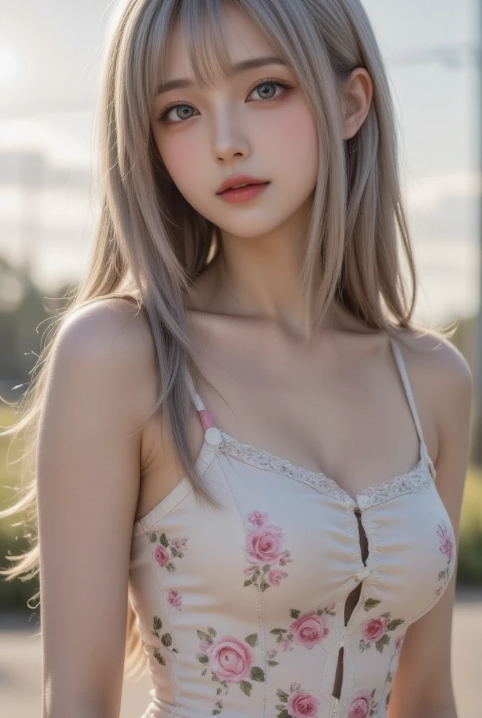 ((NUDE, TOPLESS)) ((super cute future girl face)) ((PERFECT BREAST)) ((PINK NIPPLES))Georgeous, Beautiful, Cute, Baby Face, 18 Years Old, White Skin, Cleavage, ((big perfect natural Breast:1.3)), Sleeveless, Off Shoulder, Strapless, ((Transparent:1.3)), ((White Long Lolita Dress)), (Embroidery), Posing, ((Silver Hair)), ((Bright Blue Eye)), ((Muscles:1.3)), ((Bokeh:1.3)), Animal Farmer Background, Masterpiece, Twintails
