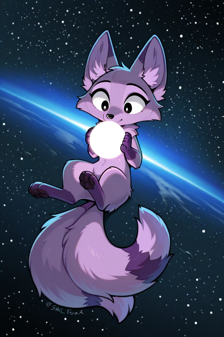 Nervous smiling, uploaded the e621, space background, in space, floating in space, beautiful and detailed, woman (((female))) ((anthro)) Fox, (Averi, Fox girl), cinematic lighting, Fox, (anthro, fluffy fur, character focus:1.1), 1girl, anthro fox girl, body fur, curvy, sexy, nice, cute, hot, comfortable anime-style cartoon-style, digital drawing, fully open eyes, green eyes, SFW, flat chest, astronaut's helmet, wearing a helmet, wearing a astronaut's helmet, speech bubble, multiple speech bubbles, mid air, leaning backwards, looking happy, waving, legs up, floating mid air, floating, flying