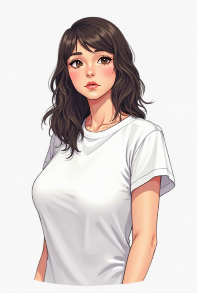 (masterpiece, best quality,:1.2), 1girl, (solo:1.3), upper body, white shirt, short sleeves, , (waifu, realistic, real life, exceptional, best aesthetic, new, newest, best quality, masterpiece:1.2), soft_lighting, soft_skin_tone, feminin_hair, (white background, simple background,:1.2),