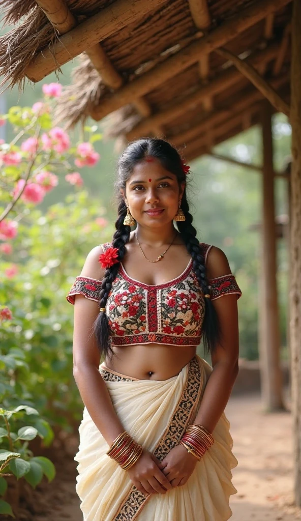 Selfie of young chubby Indian girl with red hair and fair complexion 