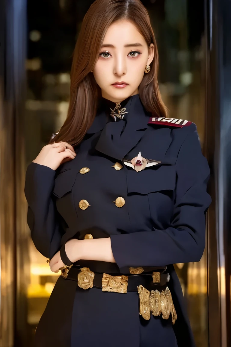 ((best quality)), ((Meisterwerk)), (Detailliert), Perfektes Gesicht, full entire body, Polizeiuniform, Italian girl,  seductive