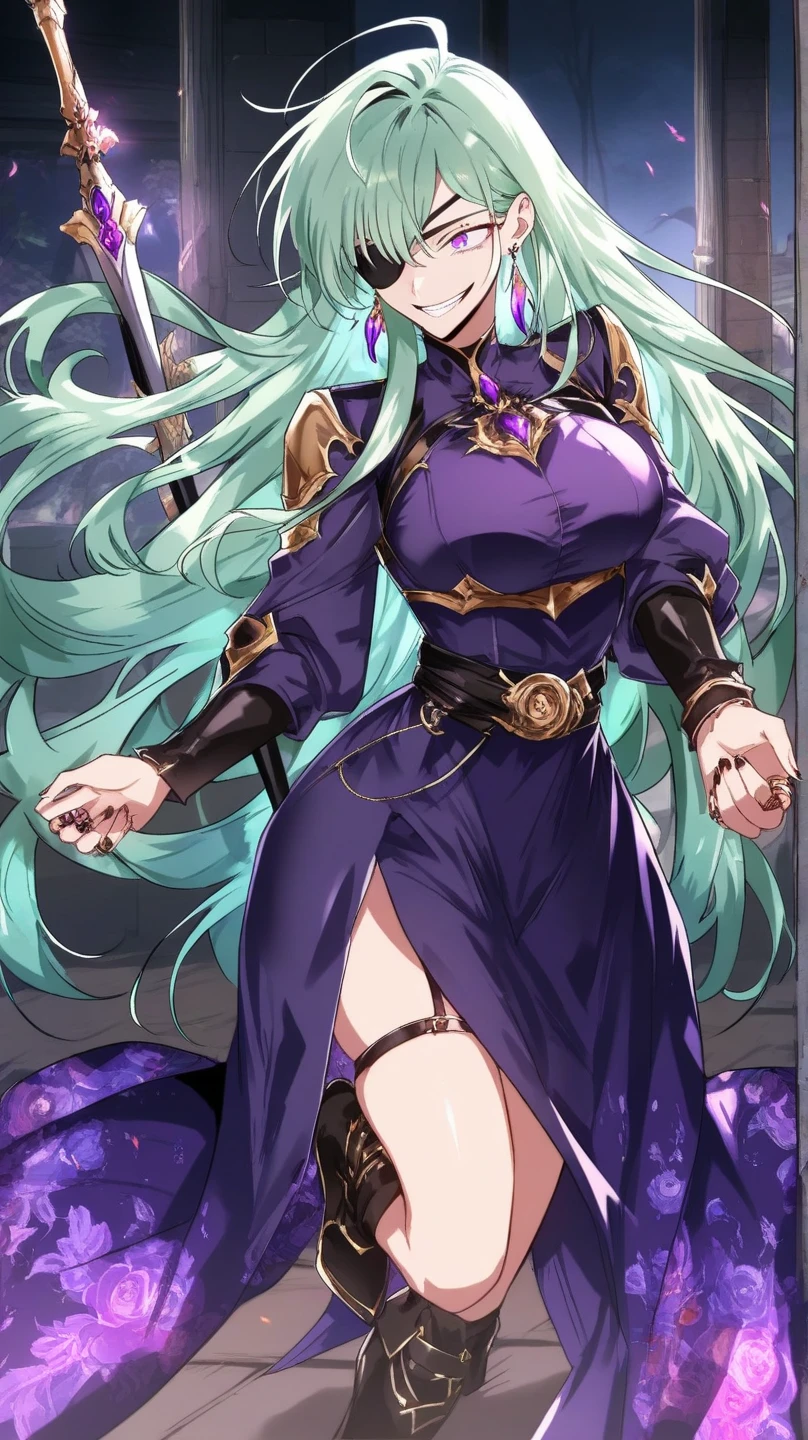 masterpiece, best quality, ninCamilla, ponytail, choker, forehead protector, japanese clothes, strapless, fingerless gloves, sash, fishnets, pelvic curtain, tabi, looking at viewer,