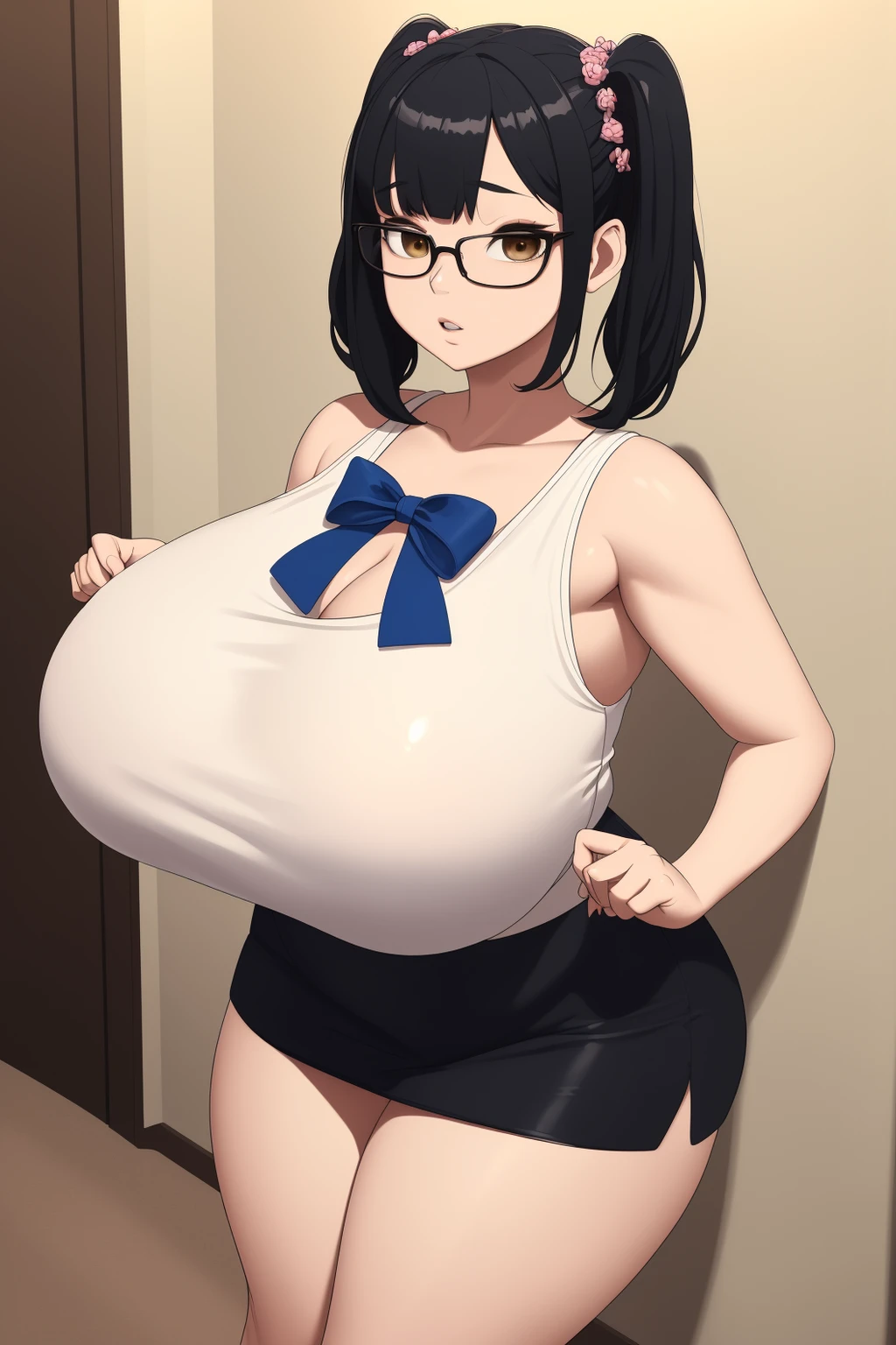 kasuminomura, kasumi nomura, short hair, black hair, glasses, semi-rimless eyewear, (brown eyes:1.5),
BREAK dress, , necktie, belt,
BREAK indoors, classroom,
BREAK looking at viewer, (cowboy shot:1.5),
BREAK (masterpiece:1.2), best quality, high resolution, unity 8k wallpaper, (illustration:0.8), (beautiful detailed eyes:1.6), extremely detailed face, perfect lighting, extremely detailed CG, (perfect hands, perfect anatomy),Non-formula,Official Art, Very detailed CG Unity 8k wallpaper, Very detailed, Shiny skin, Written boundary depth, Bright colors,1 girl, ,Beautiful character design, perfect eye, Perfect face,expressive eye,Perfect balance,(Focus on her 顔), (Innocent_big_eye:1.0),(Light_smile:0.3),((highest quality)), ((masterpiece)), (detailed), Perfect Face,nsfw,No sleeve,(Armpit:0.9),(Plump:1.2),Too thick thighs,Big Ass,Big Breasts,(Flabby belly:1.1),(ArmpitSweat:1.2),(赤らんだArmpit:1.1),ArmpitSweat,Sweat,Squat,Spread your legs wide,(Peeing:1.2),(sperm 1.5),Too big nipples,Tight,(Long Tongue:0.8),saliva,Covered in juice,The viewer looks up from below,pubic hair,Taunt,Estrus,Hot body,vapor,blush,orgasm face,Opera gloves and knee socks,