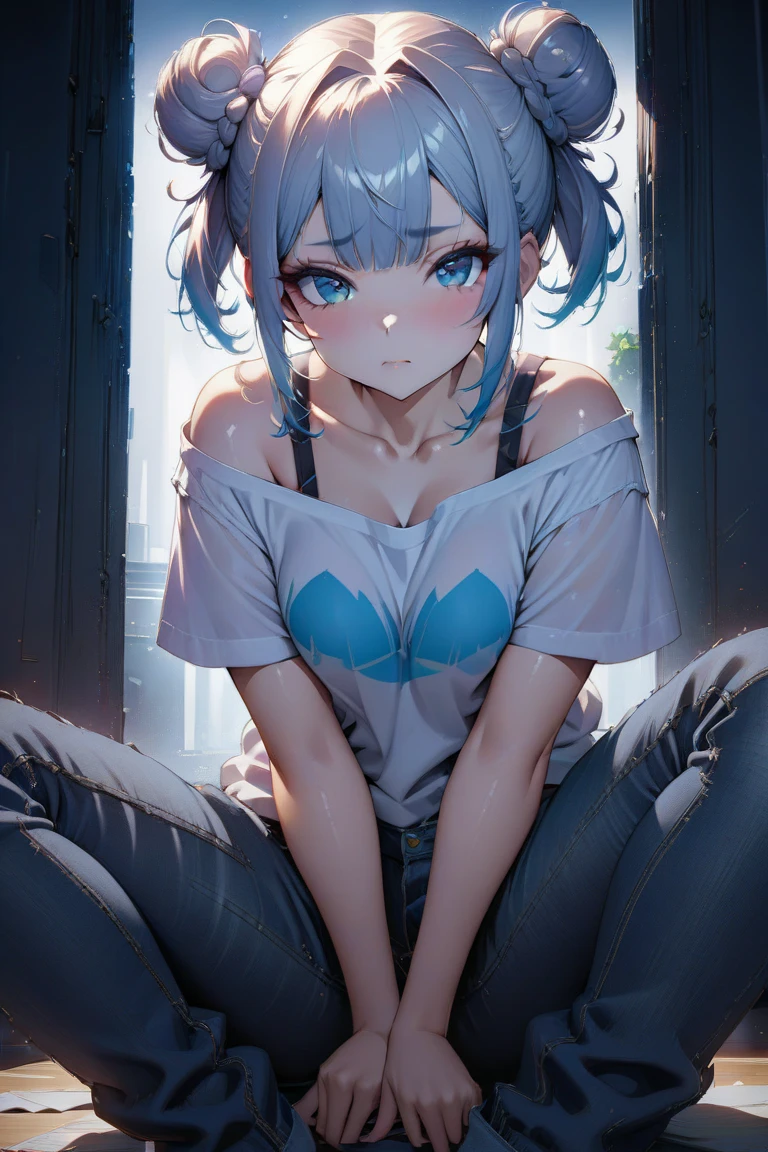 (8k, best quality, master piece: 1.2),super high resolution,1 girl, 独奏, colorshift eyes, hyperdetailed, expressive eyes, ultra-detailed face, ass pov, Punk rock style、Random hairstyle、Random hair color、Midnight、Out of the window、starry skies, Collarbone, Ecstatic expression, cleavage,wariza, cowboy shot