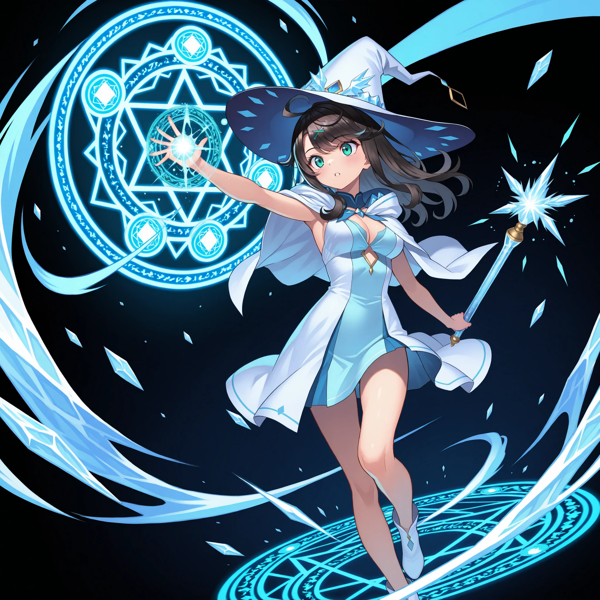  Witch,  Witchの帽子, Magic Rod, Daring, Frozen Magic Circle, Frozen World, diamond dust,    Impressive