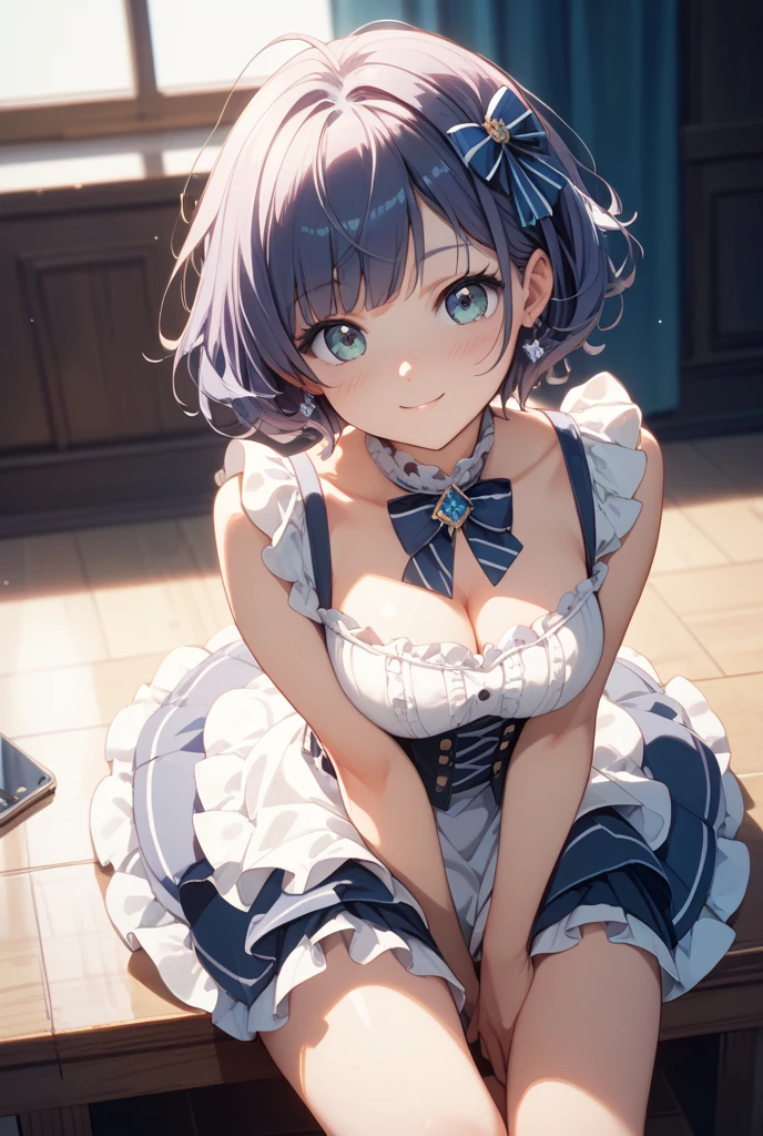 NSFW, BREAK (((Peeing:1.5、Pee:1.5))), BREAK(((Shooting from below)))、The whole body is visible、 On a luxurious princess bed,(((Urinating、holding a urinal))), BREAK (((Test:1.5))),(official art、highest quality、Unity 8k wallpaper、32k:1.3、masterpiece、super detailed、超high resolution、realistic、Photoreal:1.2)、(cinematic lighting:1.2)、fire glow effect、film grain、best shadows、rim lighting、side light、(Super detailed and complex 3D rendering)、beautiful background、detailed beautiful face and eyes、(Beautiful and sharp pupilasterpiece, high resolution、highest quality, Ultra - High resolution, maximum resolution, very detailed, professional lighting, beautiful skin,BREAK, (Perfect hands, Perfect Anatomy,Detailed Eyes:1.5,Fine eyes:1.5),(((hyoudou michiru, solo, black thighhighs, black skirt, , frilled skirt, detached sleeves, sleeveless shirt, white shirt, red ribbon ,maid headdress))), (((Focus on the chest、Pay attention to the panties))),BREAK, (((Surprisingly huge amounts of semen on head, chest and thighs))),Thick outline:1.3、Fine contours,BREAK (((Very Fine Eyes、Eyes that reflect the light and shine beautifully:1.3、Highly detailed face、Clear Eyes)))、Beautiful Skin、Fair skin、bright、(((Beautiful silver hair:1.3))),BREAK (((:1.3))),Detailed face, Detailed skin, Detailed clothing, Detailed fingers, Toned Legs,Small waist、Attractive thighs、Amazingly thin legs、Incredibly slim thighs、smooth and beautiful thighs、 Beautiful legs with less unevenness、Her thighs are wet with an amazing amount of semen, BREAK Extremely heavy sweating,(((Amazingly large breasts:1.3、Amazingly plump and big breasts:1.5,Big Tits:1.5,Beautiful breasts、Beautiful breastsの形、Pointed Chest、The tip of the chest is sharp、Amazingly huge amount of cum and very wet all over the boobs:1.3))),BREAK (((spread your legs to the sides,:1.3,Spread your legs out to the side at 90 to 120 degrees:1.5)))、Attractive cleavage,Semen accumulation in cleavage、Water dripping from the crotch、BREAK My underwear is soaking wet、BREAK Garter、leg garter、 knee-high socks、Mini skirt 30cm above the knee、Very small skirt,BREAK (((Small panties exposed:1.3、The crotch of the panties is wet))),BREAK The second, third, and fourth buttons of the shirt are undone、Upper arms exposed、Red collar:1.3,BREAK Brown loafers,BREAK (((Perfect vaginal shape、Fine vagina))),panties around one leg, panties around one ankle ,BREAK (((Open your mouth wide and let out a lot of white saliva:1.5、Detailed Mouth:1.5)))、(((I'm embarrassed and my cheeks are very flushed:1.5)))、Embarrassed and blushing,My cheeks are wet with a lot of sweat,((Lift up your skirt yourself、Lift the hem of a skirt:1.5)),