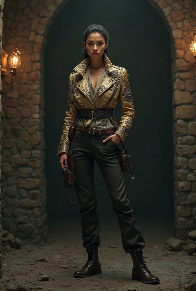 RAW photo, (tvPeyton_Roi_List_v1:0.5 tv_Dana_Black_MXAI_V1:0.5) , neutral expression,standing, ((wearing rodeo costume)), ((black background)), facing the camera, full body shot, flirting with the camera, instagram pose, photo, f1.4, 40mm, raw, 8k, textured skin, skin pores, intricate details, PA7_Photo <lora:detail_slider_v4:0.5>