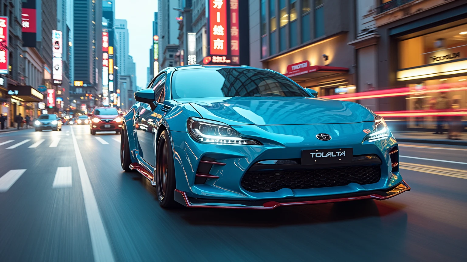 Toyota、 Corolla Sports,Cyan Color, Japanese version,Sink Shooting,City,drive