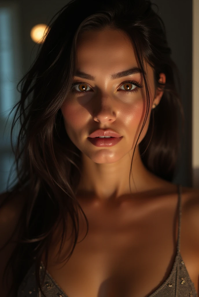 a beautiful russian teenager 1 fine tune, big-ass, false inclination, corpo nu e molhado ucraniana com blue colored eyes realistas, realistic face focused, taking a selfie with the face of a young woman with a perfect body and big eyes , wide and full lips, fine tune, steep nose, with a pretty face like a barbie , normal breasts that are a little big and bulky ,very long and very straight black hair, wearing sexy lingerie, , very tender face , adolescente de blue colored eyes posando nua muito sexy, Body with curves, at night in the bathroom straight hair. blue colored eyes,