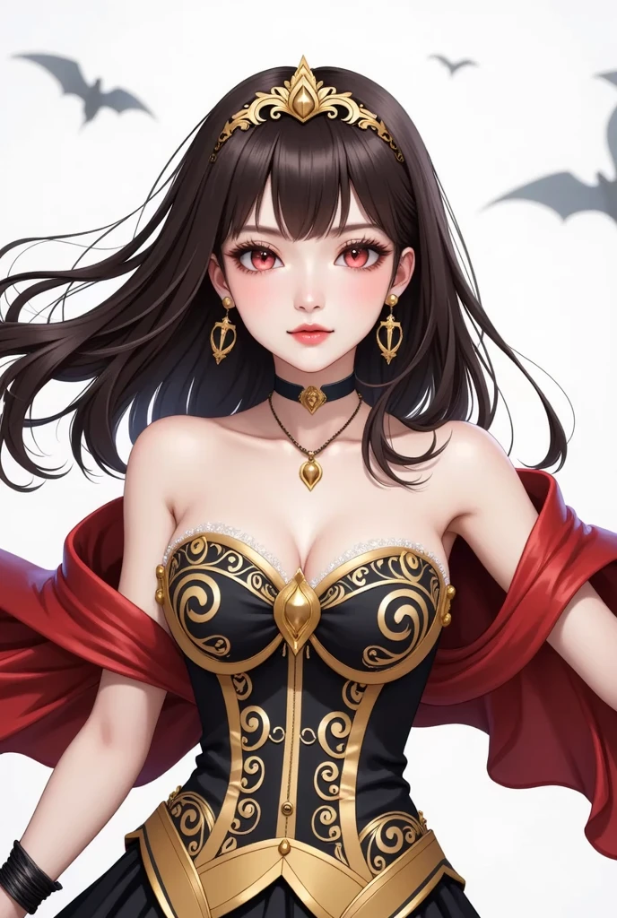 Vampire sister illustration bewitching and beautiful erotic anime style white background
