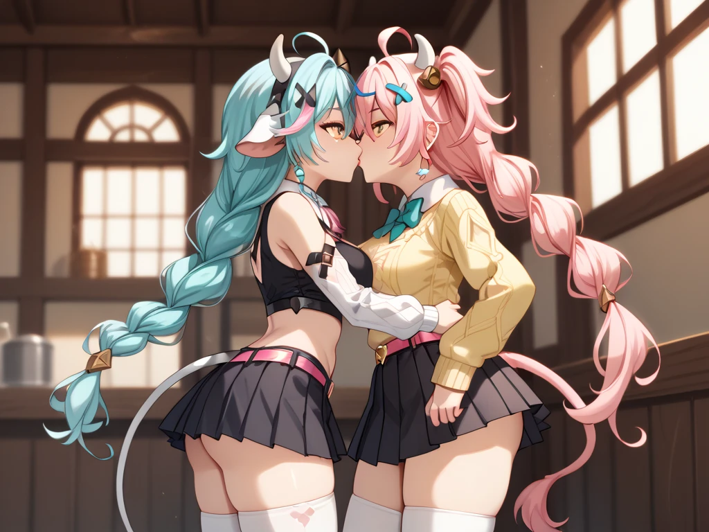 (kancolle, kashima), pastel colered bra, pastel colered thong, groin, cameltoe, double breasted, cleavage, trouble eyeblow, kind smile, open arms, navel, indoor, undressing shirts, ((from behind)), [large breasts:0.8]