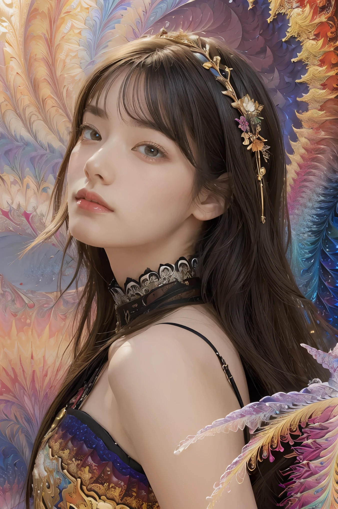 (masterpiece, top quality, best quality, official art, beautiful and aesthetic:1.2), (1girl), extreme detailed,(fractal art:1.3),colorful,highest detailed