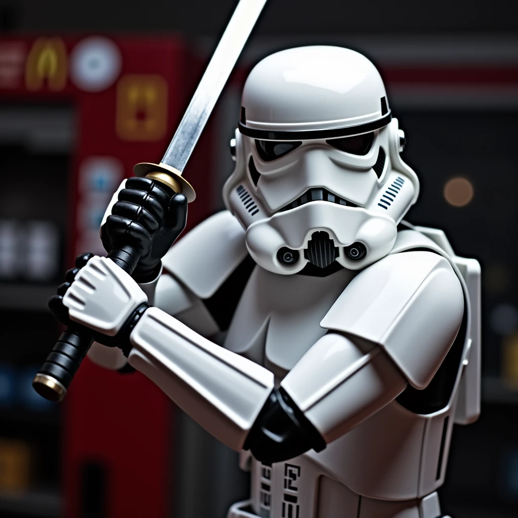 masterpiece, best quality, masterpiece, storm trooper, helmet, white armor, science fiction, star wars, 1boy, [black bodysuit], (upper body, portrait)  <lora:stormTrooperStarWars_v1:1>, 501st legion, (ultra-detailed), (best illustration), (best shadow), ultra-high res, (photorealistic:1.4), RAW photo, (high detailed skin:1.2), 8k uhd, dslr, soft lighting, high quality, film grain, Fujifilm XT3, perfect hands, perfect fingers, ((giving the viewer the bird)), ((flipping off the viewer)), ((showing only backside of hand with middle finger up)),  (<lora:middleFingerLORA_midfingv1:1>), fuck you rebel scum, long live the empire, the empire did nothing wrong