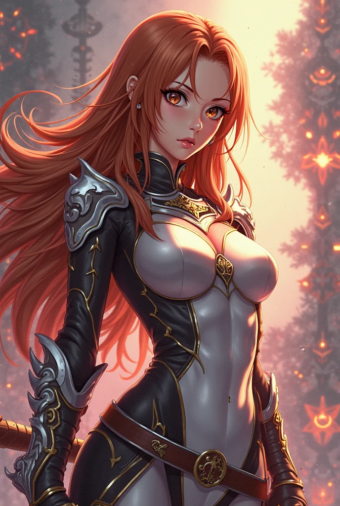 16K, Ultra High Definition, Super detailed, Shiny detailed hair, detailed face, fantasy landscape, solo, looking at viewer, {{best quality}}, {{masterpiece}}, {{ultra-detailed}}, {detailed light}, ultra high quality eyes, detailed eyes, perfect eyes, large eyes, detailed purple eyes, beautiful lips, red hair, long hair, long horse tail, hair ornament, elf ears, earrings, beautiful, skinny body, white skin, slutty, erotic, suggestive, ((nsfw))