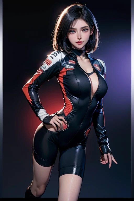 (NSFW), 1womanl, Solo, 24 year old, 7headed body, (cute  face), (Ideal ratio body proportions), Circuit field, Stand in front of a sports car, Race Queen, Looks Back, (((emphasis on the buttocks))),  Wet, Clothes are see-through, Smiling smile, long , de pele branca, small tits, A slender, Dark hair, short-hair, beauty legs, Small buttocks, Skinny Legs, surrealism, Cinematic lighting, depth of fields, One-person viewpoint, F/1.8, 135 mm, nffsw, masutepiece, ccurate, Anatomically correct, Textured skin, Super Detail, high details, High quality, awardwinning, Best Quality, hight resolution, 8K