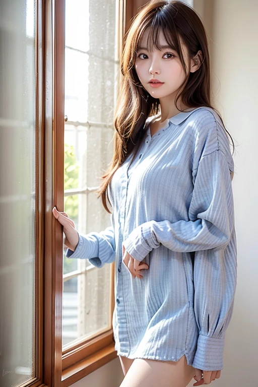 (best quality, very detailed, realistic:1.37), pink nurse uniform, stockings, hospital,unforgettably captivating, beautiful face, whole body, beautiful bridge, high heel,she works at the hospital, nurse, nursing woman,