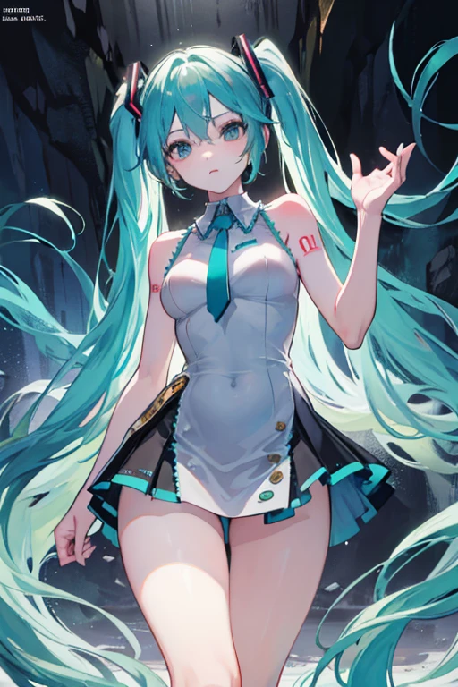 (1girl in),(High quality), (hight resolution), (Highly detailed), (in 8K),(lower body shot),Ram from Urusei Yatsura is wearing a transparent sailor swimsuit at school.),(Wearing black pantyhose)No shoes,Perfect Lighting,(Beautifully erect nipple shape:1.1),hight resolutionの美しい目,(Neutral white lighting:1.2),simple background,