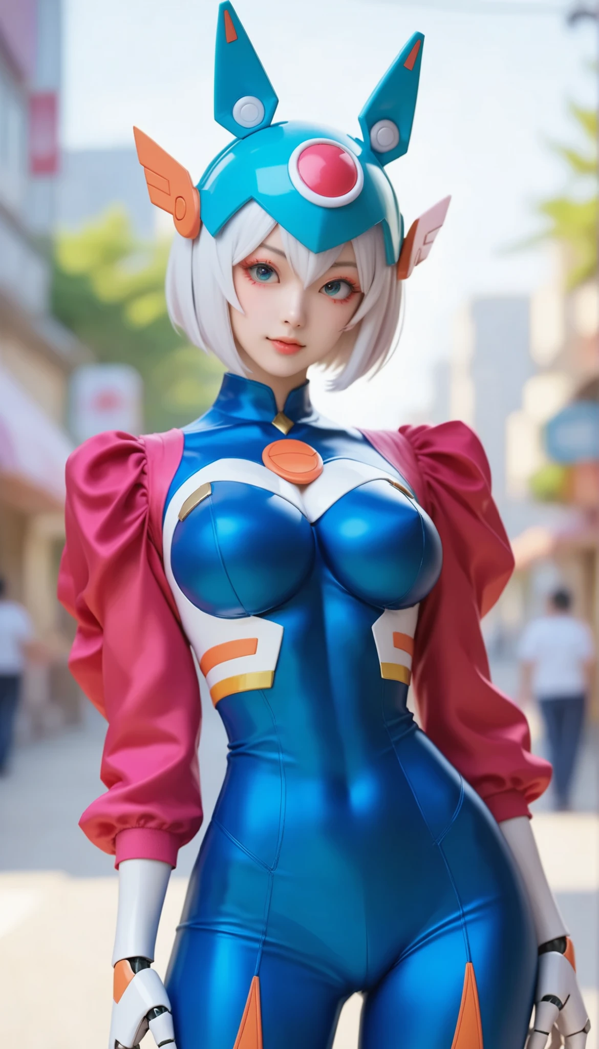 Street fashion in 3025, robot suits,Doraemon suit