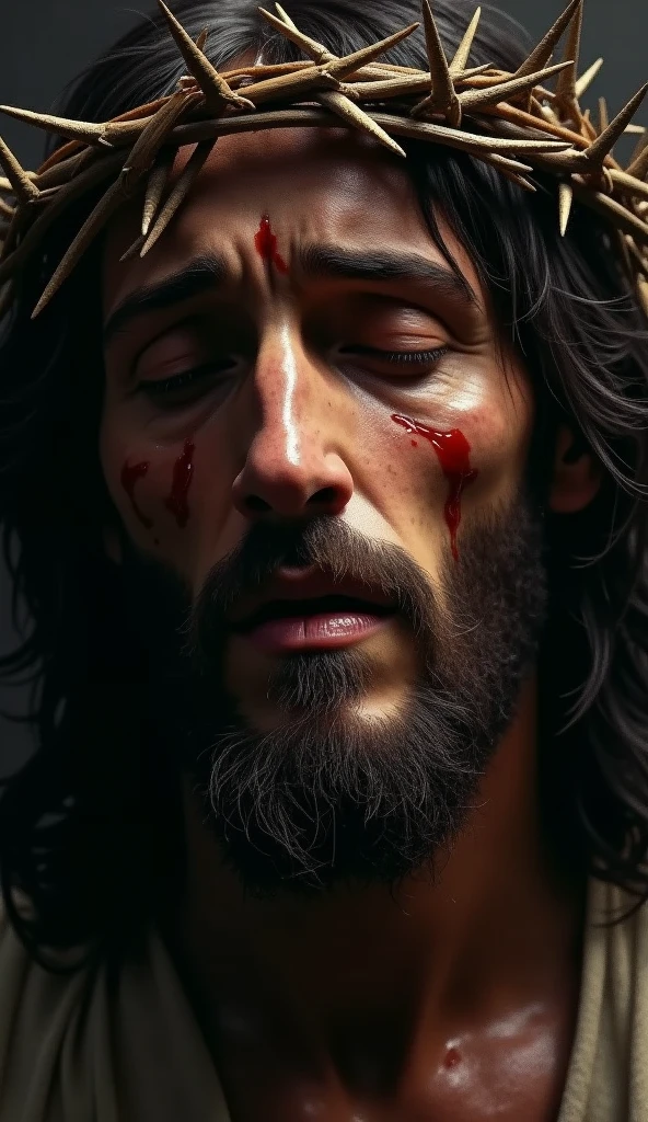 Crown of thorns on a man's head