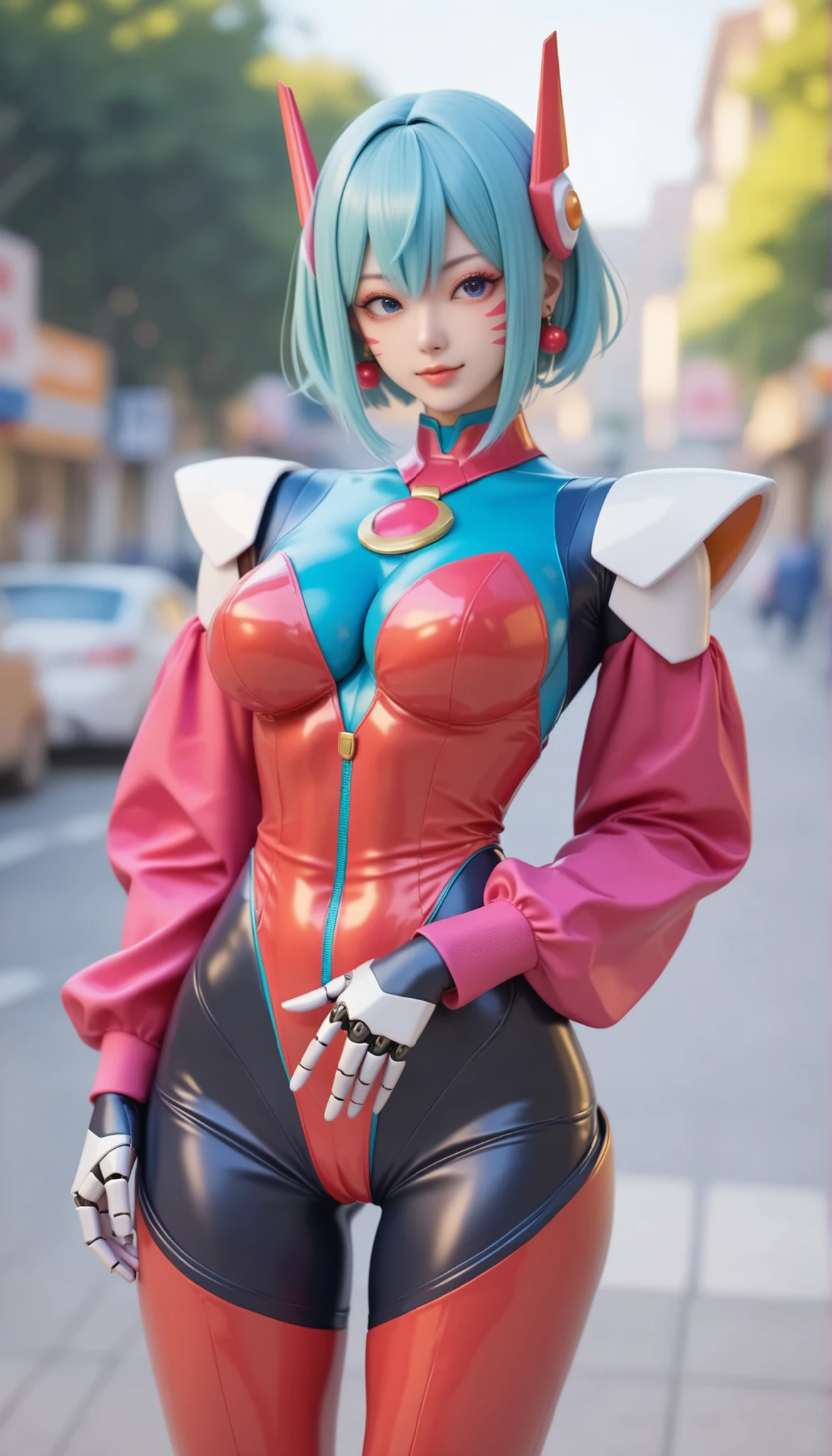 Street fashion in 3025, robot suits,Doraemon suit