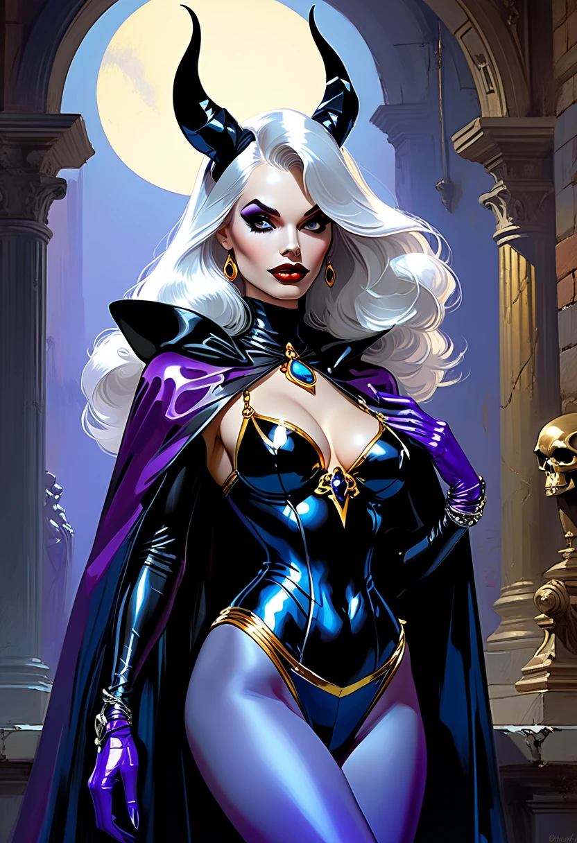 Hole body, clothing, Futuristic drag queen clothing ideas, futuristic goth, tan lattin skin, ultra detailed, poisonous, long curly white hair, future goth, future targaryen, forest, night, full moon