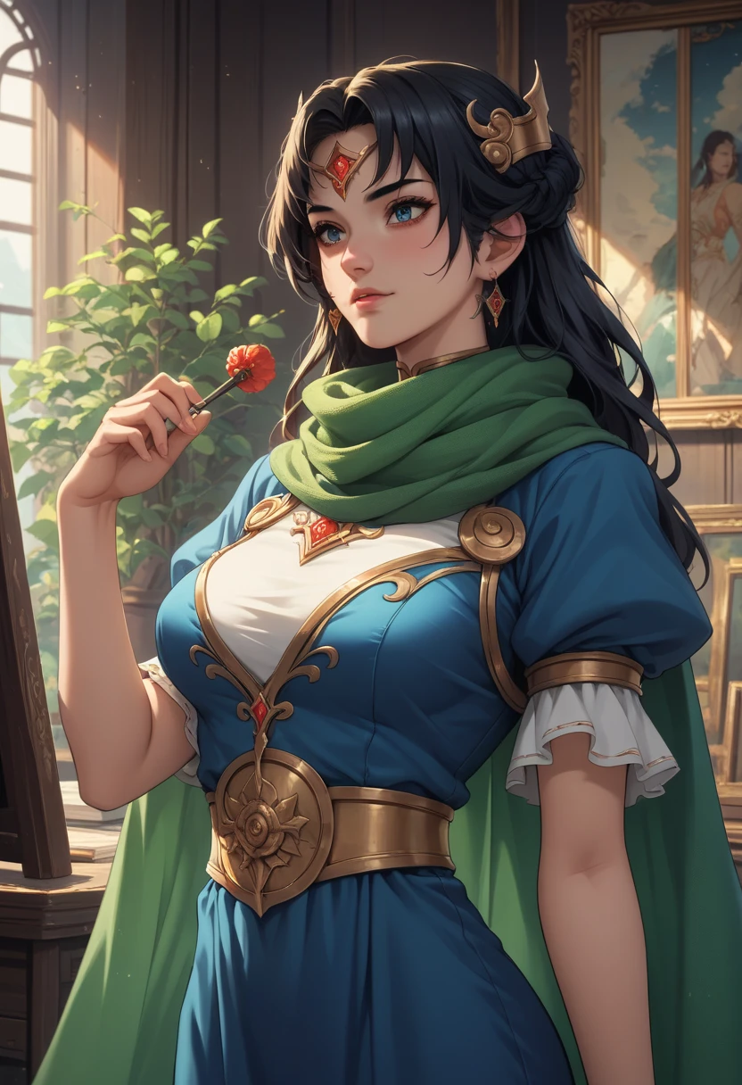 A woman、Character standing drawing、full bodyesbian,Gorgeous medieval pirate costumes,Multi-layered,tmasterpiece,best qualtiy,超高分辨率,3Drenderingof,8K,