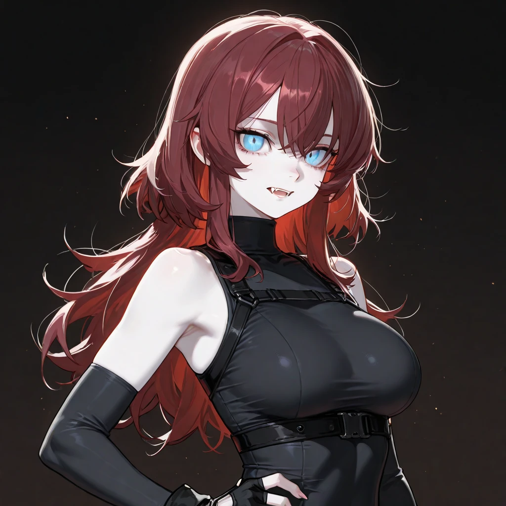 Nipples、White bra、Cleavage、sexy、Baby-faced woman、Blowjob、Big Tits、whole body,An anime girl with red hair and a black top is posing for a picture., Female protagonist 👀 :8, Female protagonist, Portrait of a female anime hero, persona 5 art style wlop, Anya from Spy x Family, Detailed Anime Character Art, I also make fan art, Female Anime Characters, Ayaka Genshin Impact, Painted in an anime artist's studio, Created by Anime Painter Studio