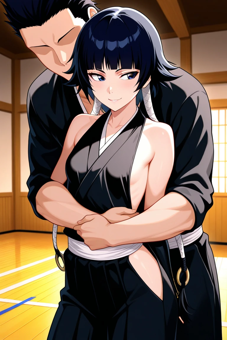 short bob, black hair, black eyes, slant eyes, round face, high teen, bad mood, kimono, open clothes, intense sex, sweat, fertilization, cross section, cum overflow, from behind