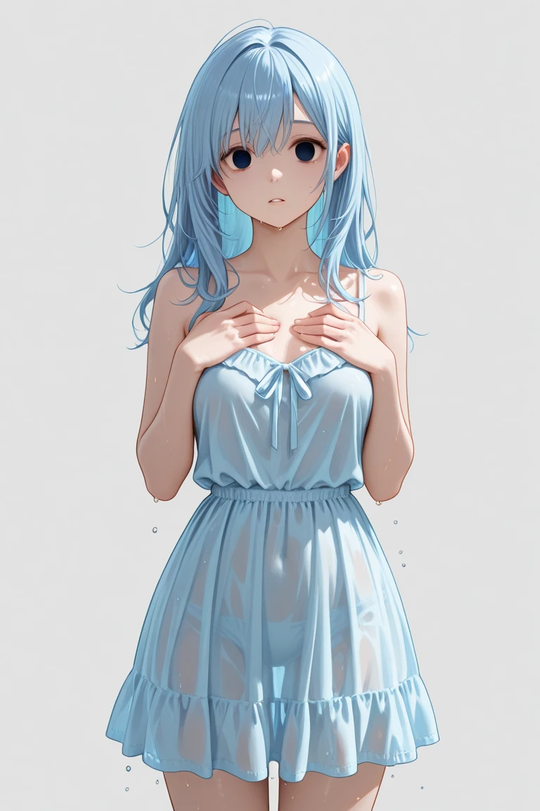 (Super detailed illustration), [standing picture, upper body, close-up of girl:0.4], slim body, perfect body, camisole, gradient background, anime character, character design, perfect hands, (cute girl:1.1),