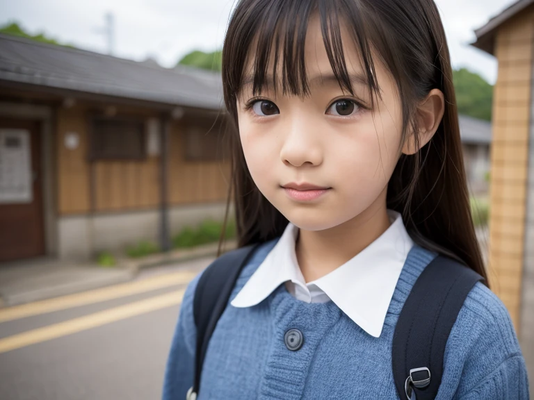 ((highest quality, masterpiece :1.3)), Photorealistic、Ultra-high resolution、Natural skin texture、Hyperrealism、Ultra close-up、12 year old beautiful Japanese girl、Twin tail hair、well-shaped breasts、White collared shirt and tie、mini skirt、Frightened expression