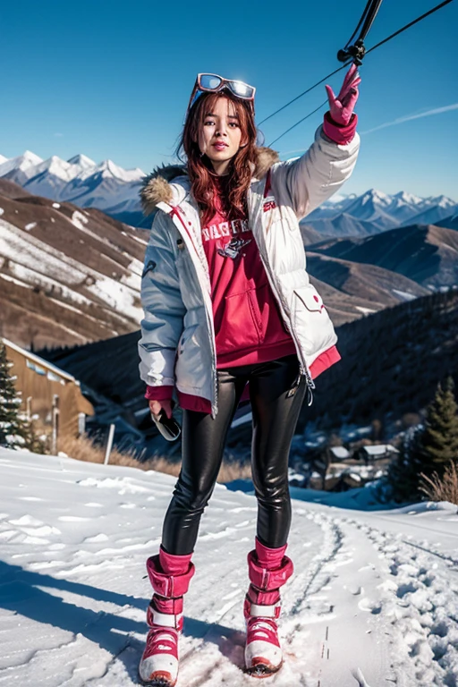 Sora Aoi skiing under the sun on Mount Everest