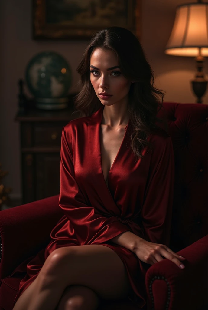 Wear sexy pajamas, Graceful personality, coquettish, study room, sofa, Random witch movements, Facing the Camera, scifi, First love ,realistic photo