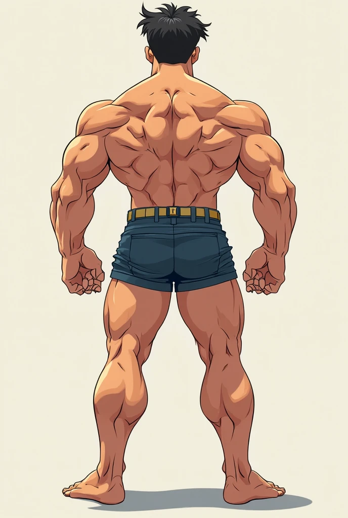 character sheet style, the character is an adult man, Arataki Itto, Yuji Itadori face, muscular, White hair, with boxer shorts, character sheet, Front view of the body, back view of the body, detailed face, face view, many parts, depth