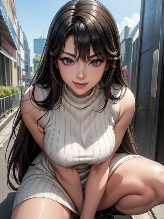 bright expression、photorealisim、top-quality、8K, high resolution、a picture、standing outside, sunset, the most beautiful Japanese girl nude、perky 32C breasts, pink nipples, Detailed cute and beautiful face、slim oval face、(pureerosface_v1:0.008)、long straight black hair、15yr old、light skin、Bangs that extend to the face、bangs、Hair between the eyes、Super long hair、Attractive bright natural, long straight silky black hair、Attractive glowing beautiful bright clear light hazel eyes、posing nude、eye liner、Double eyelids、ample breasts