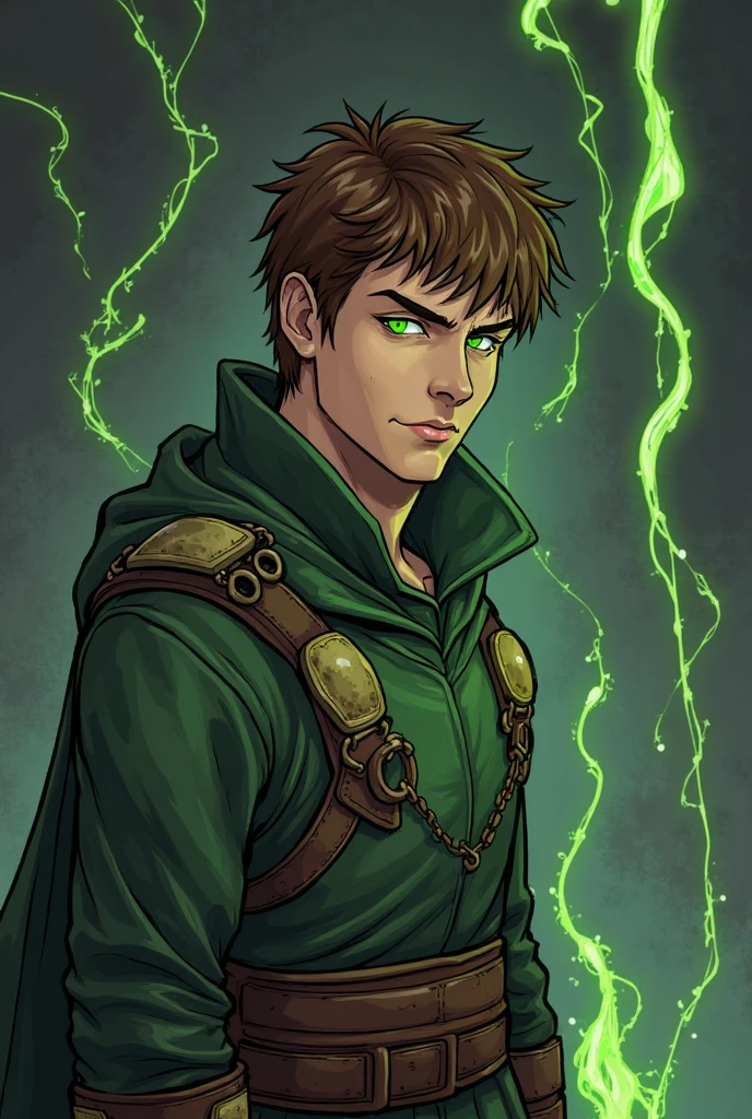 Samwise Gamgee, a hobbit, In the Matrix, with matrix clothes, leather, futuristic, Cyberpunk background
