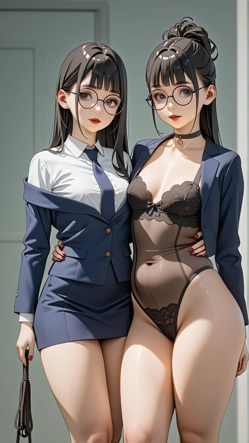 Doctor, beautiful face, white doctor coat, big beautiful blue eyes, , big ass, brohair, black lingerie, big cheekbones, nice jawline, 29, cum, seduct, serious, glasses, NSFW